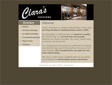 Tablet Screenshot of clarasfashions.com